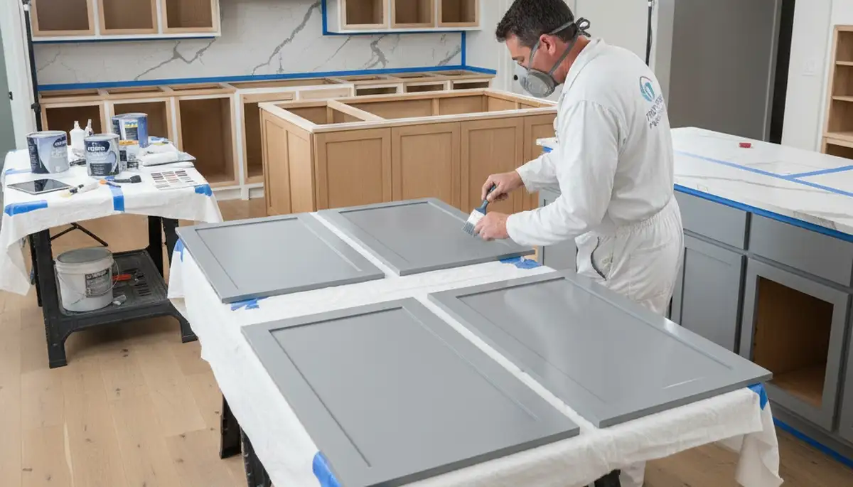 Professional kitchen cabinet painting and refinishing in Andover, MA by expert house painters