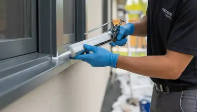 Professional exterior caulking and sealing work on Andover, MA home for weather protection