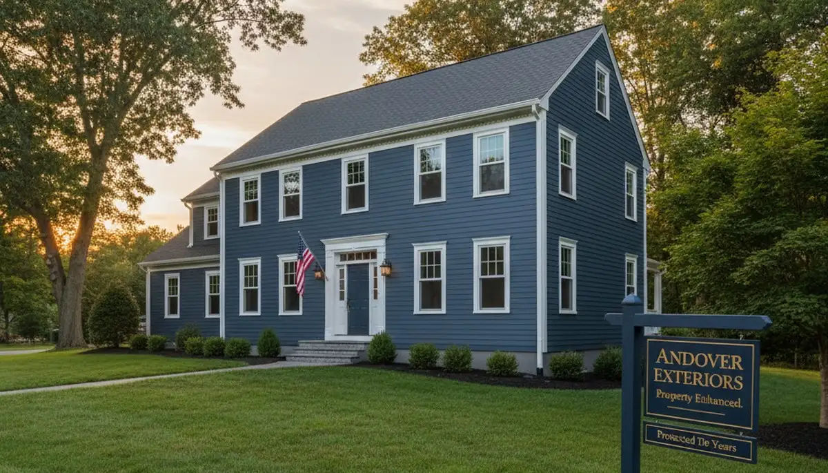 Completed exterior house painting in Andover, MA with smooth, weather-resistant finishes