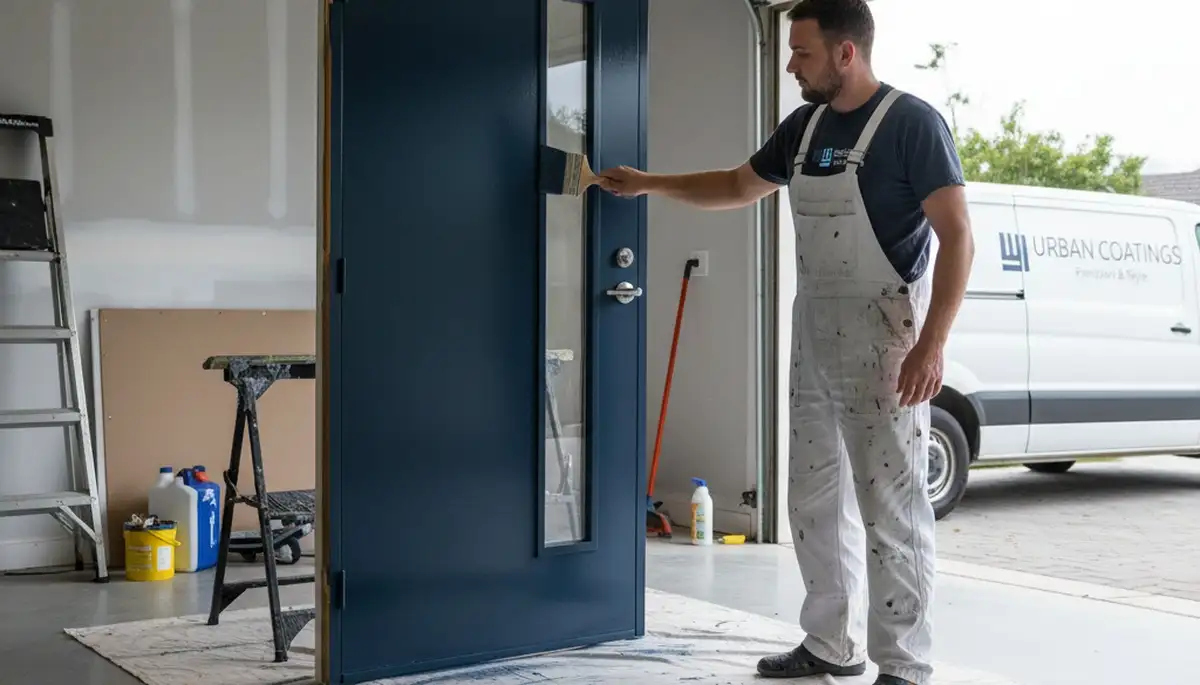 Professional door painting and refinishing by Andover, MA house painters for lasting curb appeal