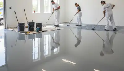 Professional epoxy garage floor coating installation in Andover, MA by local painting experts