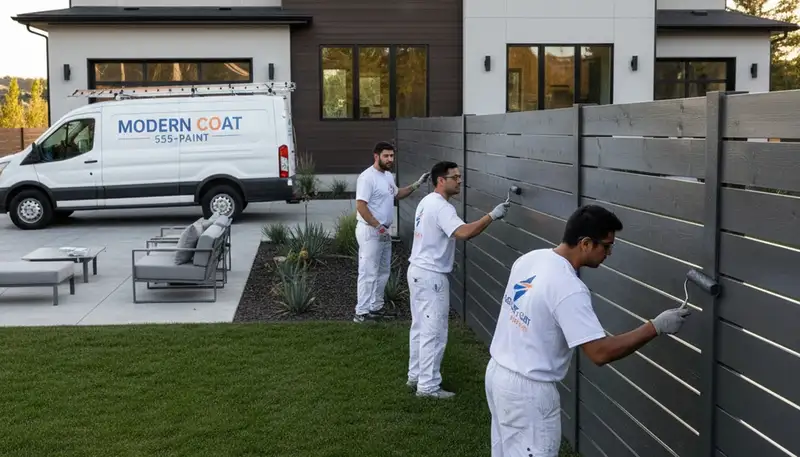 Professional fence painting in Andover, MA by expert house painters protecting wood from New England weather