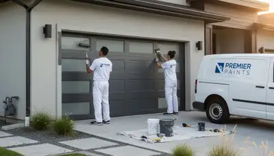 Professional garage door painting in Andover MA with durable, weather-resistant finish