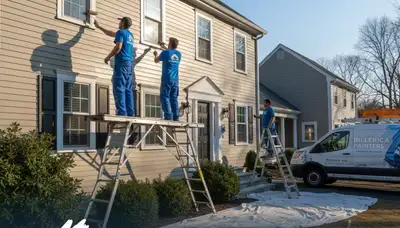 Andover, MA house painters refreshing a home exterior with professional painting services