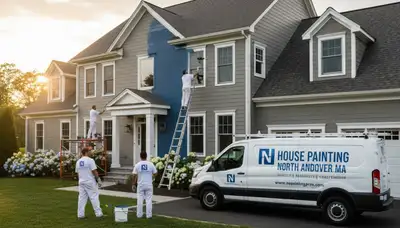Andover, MA house painters preparing a professional exterior painting project