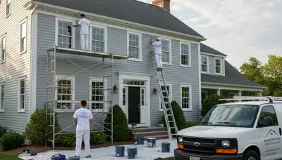 House painting service in Andover, MA by Andover Painters for residential exterior and interior projects