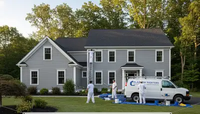 Professional house painters in Andover MA painting home exterior siding and trim