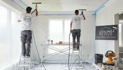 Professional popcorn ceiling removal in Andover MA home by expert house painters