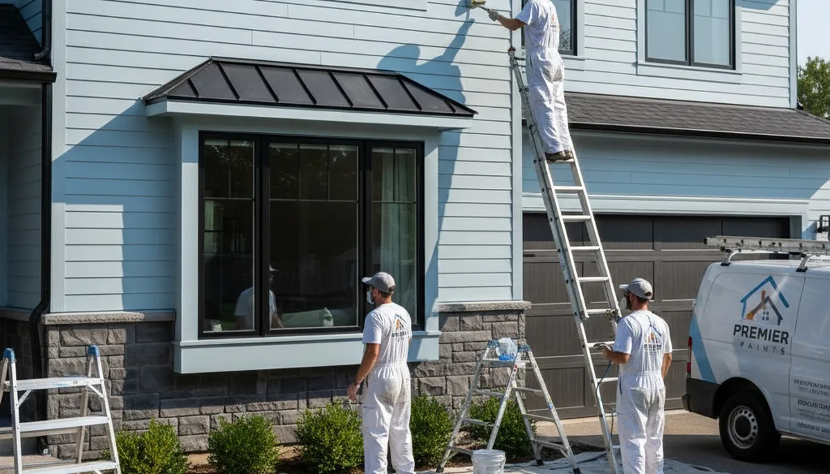 Professional siding painting on a home exterior in Andover, MA by expert local painters