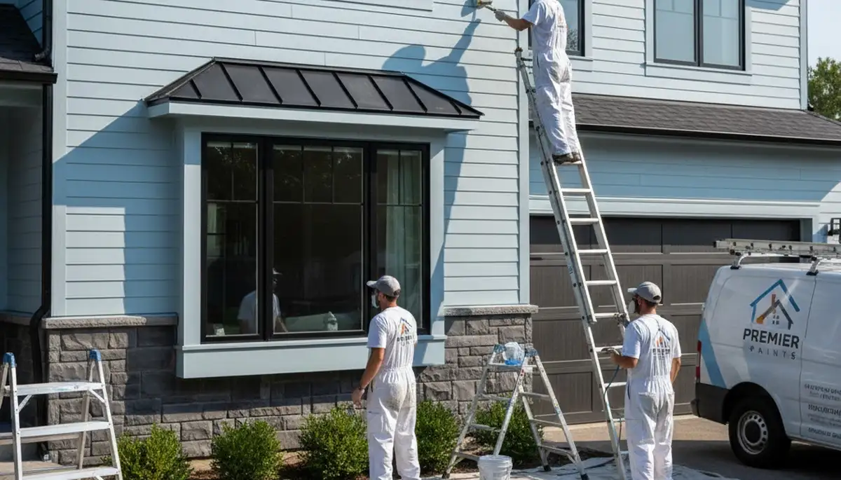 Professional siding painting on a home exterior in Andover, MA by expert local painters