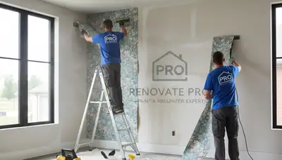 Professional wallpaper removal service in Andover MA preparing walls for fresh interior painting