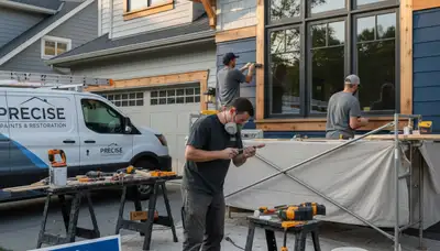 Professional wood rot repair on home exterior in Andover, MA by expert house painters